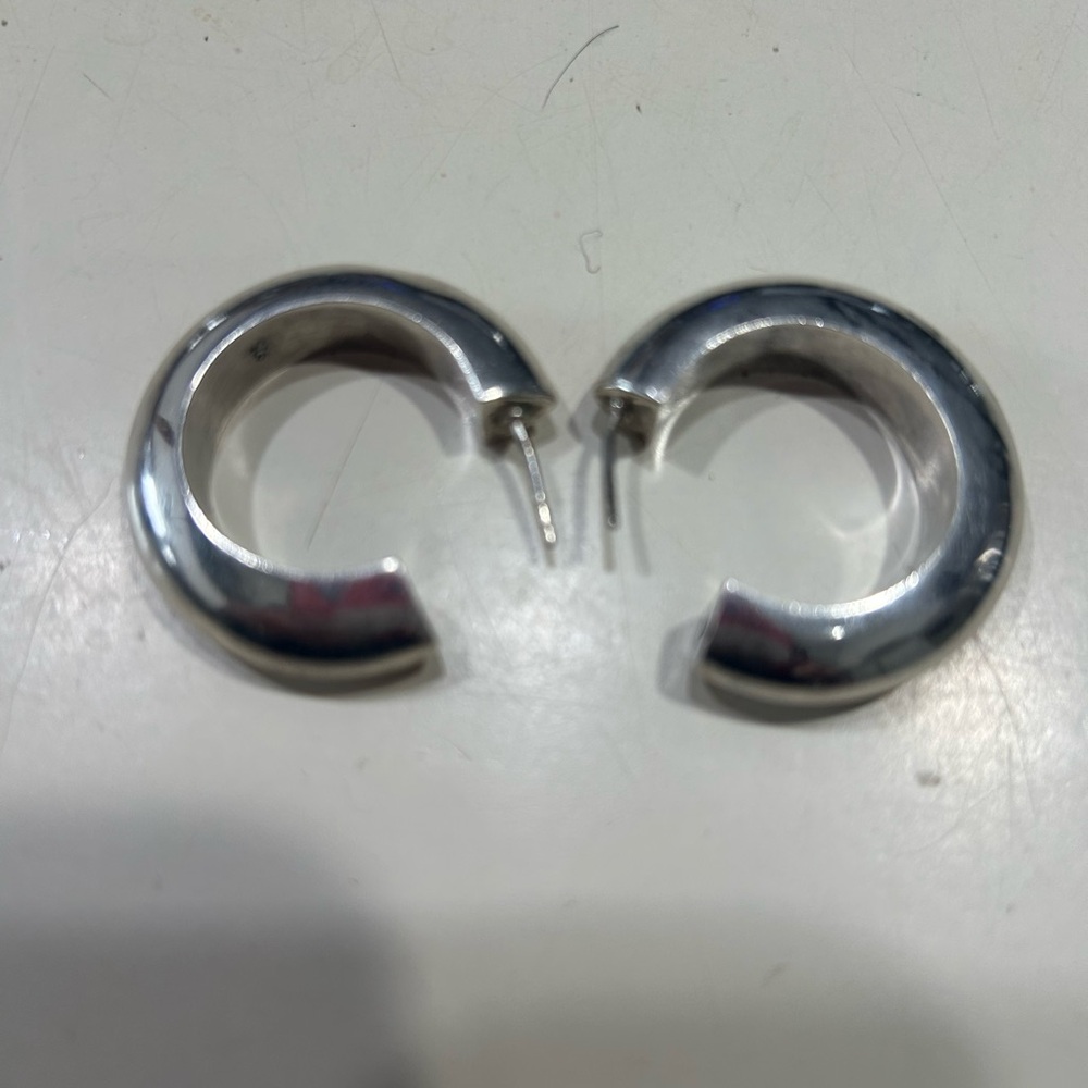 Beautiful Vintage Sterling Silver Hoop Earrings